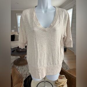 Athleta size Medium v neck top. Bone colored